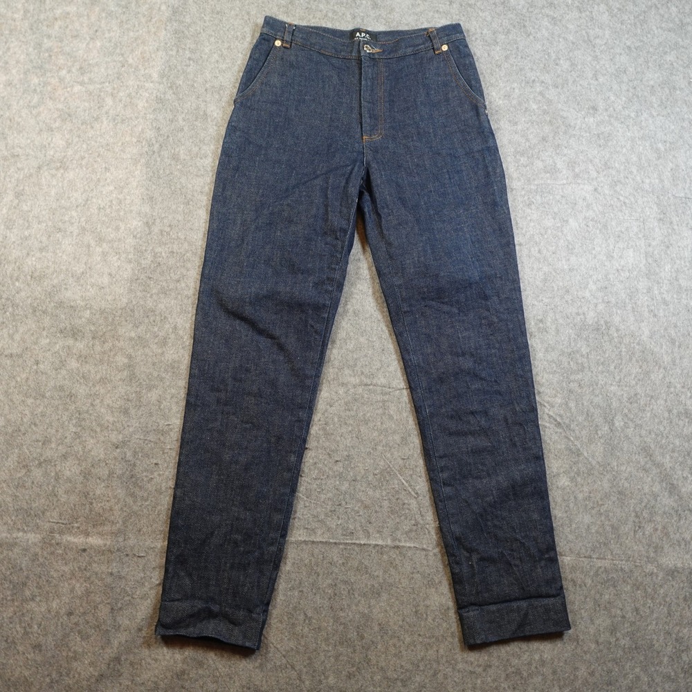 A.P.C. Women's Straight Leg Jeans in Dark Blue Denim